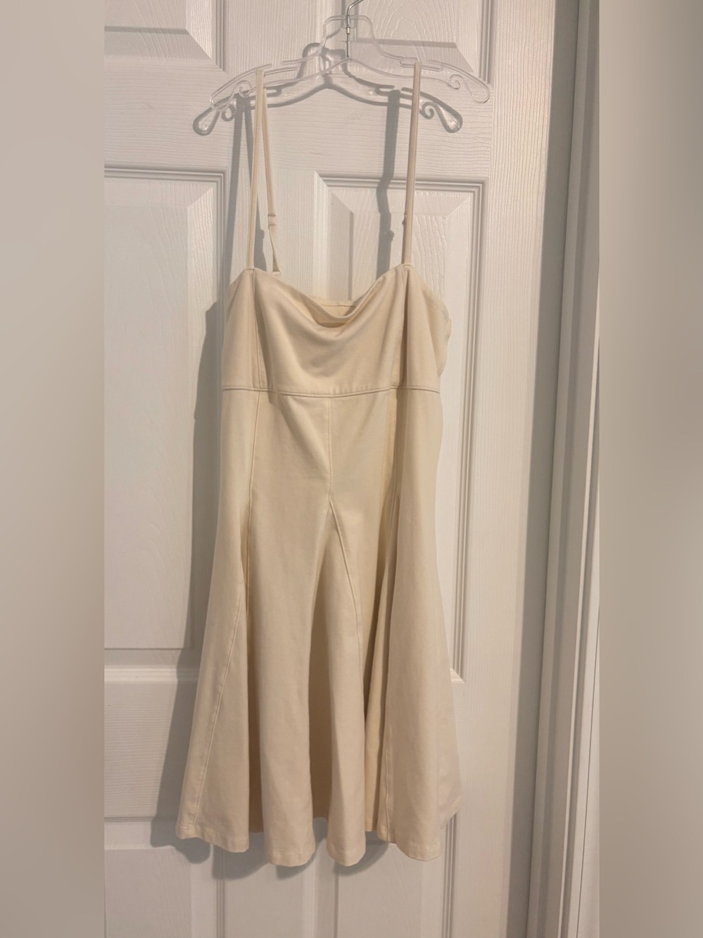 American Eagle Outfitters Cream Cowl-Neck Slip Midi Dress